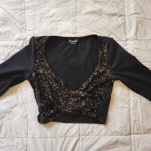 Bebe Sequin Crop Top